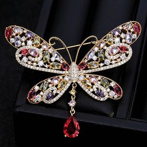 Broches Broches Zlxgirl Haute Qualité Couleur Mixte Cubique Zircon Papillon Forme Broche Bouquet Cadeaux De Mariée Femmes Cadeau De Mariage Manteau Robe Bijou