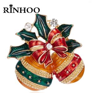 Broches Rinhoo à la mode noël Jingle cloches nœud papillon strass noël flocon de neige fleur couronne étoile coeur épinglette année cadeau