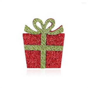 Broches Brillant Cadeau Boîte Forme Doux Feutre Tissu Matériel Broche Corsage Cadeaux De Noël Pour Femmes Hommes Enfant Pins Accessoires AL654