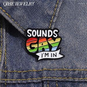 Broches en émail avec son Gay Im In LGBT Pride, Badges métalliques personnalisés, sac à dos, chemise, accessoires bijoux à la mode pour amis