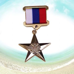 Broches State Award Of Russia Aigle à deux têtes Étoile à cinq branches Hero Labor Médaille russe Badge