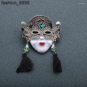 Brooches Masque acteur en émail vintage pour femmes hommes classiques incruste en métal broche broche