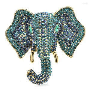 Broches Wulibaby éléphant scintillant pour femmes unisexe luxe 2 couleurs grand Animal fête bureau broche cadeaux