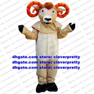 Brown Bighorn Sheep Mascot Costume Ram Antilope Gazelle Goat Cartoon Character Exposition Exposition Opening Session ZX623