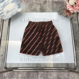 brown color kids designer shorts summer swim shorts brand boys beach short pants grid inside children swimming pants 2023ss high end logo printing short trousers