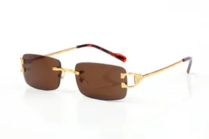Gafas de sol de diseñador marrón para hombres Gafas de rayas polarizadas marco rectángulo de sol reto