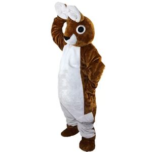 Costume de mascotte de lapin marron de qualité supérieure, personnage de dessin animé de lapin de dessin animé, taille adulte, carnaval de Noël, fête d'anniversaire, tenue d'extérieur