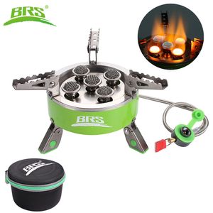 BRS 7000W estufas de Camping Split portátil plegable al aire libre Picnic BBQ horno de Gas cinco quemadores gran potencia equipo de Camping BRS-75