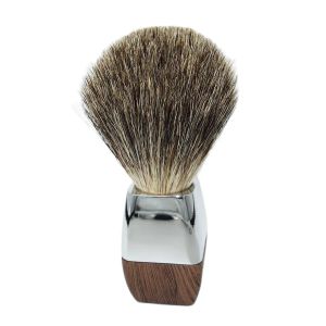 Brosse Vente chaude rasage humide Savon Lather Brosse pure Badger Hair avec du bois en bois de zinc Gandage de soins personnels pour les hommes