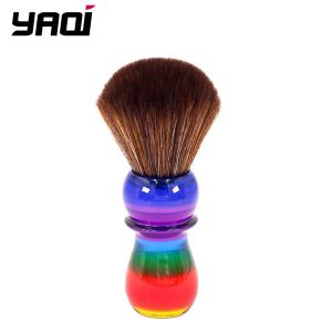 Brosse yaqi 26 mm arc-en-ciel brun synthétique Hair Homme à raser les brosses de voyage