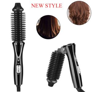 Brosses à cheveux pliés Curler Brosse Barrel Curling Fer Band mini poignée pliable Rouleaux de peignes chauds Céramique électrique Round Couled Antiscal