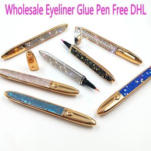 Pinceaux en gros magique auto-adhésif faux cils liquide eyeliner sans aimant outil de maquillage de cils longue durée Gule gratuit eyeliner stylo