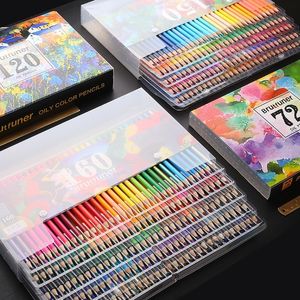 Brutfuner 48/72/120/160 Colors Professional Oil Color Pencils Set Artist Painting Sketching Colored Pencil School Art Supplies 201102
