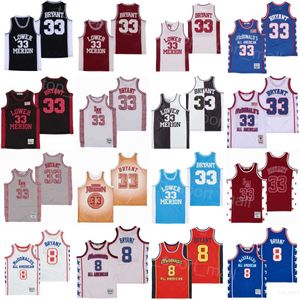 BRYANT College Jerseys Moive Baloncesto TODO AMERICAN MCDONALDS ROYAL HS 8 33 LOWER MERION Escuela secundaria COLOR ALTERNO-SILO DIVIDIDO Universidad HipHop Uniforme Hombres