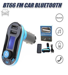 BT66 Transmisor FM Bluetooth Manos Adaptador de radio FM Receptor Kit de coche Cargador de coche USB dual Soporte Tarjeta SD Flash USB para Ipho3501837