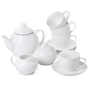 BTAT Royal Tea Set 4 tasses 8 oz Pot 32oz Creamer and Sugar Service Cups Saucer 240411