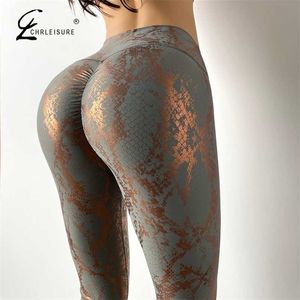 Bubble Butt Butt Sexy Leggings Femmes Serpent Snake Imprimé Leggings Mode Leggins Push Up Leggings High Taille Legging Femme 211201