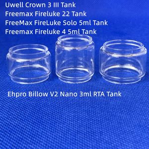 Tube en verre à bulles pour Fireluke 4, sac Solo 5ml 22 couronne 3 Ehpro Billow V2 Nano ampoule de remplacement Fatboy 3ml 5ml