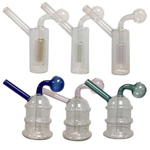 Bubbler Oil Burner Glass Percolador Difusor Tuberías de agua Hookah Bongs Bubblers Filtro de reciclaje Mini dispositivo portátil para fumar