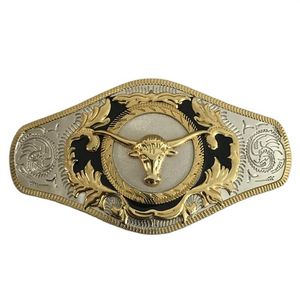 Boucles 1 pcs à grande taille Gold Bull Head Western Belt Buckle pour Cintura Cowboy237o 8cs6