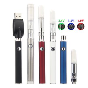 Kit de cigarette électronique jetable Stylo vape 0,5 ml 1,0 ml Chariots Embouts en céramique Batterie 350 mAh Huile épaisse Atomiseur vide Stylos vaporisateurs