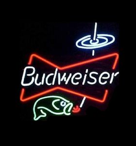 Budweiser Fish Bowtie Neon Neon hecho a mano Custom Tube Real Glass Restaurant Be Beer Bar Ktv Store Decoration Signs de neón 14263546