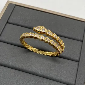 BUIGARI serpent créateur unique Bracelet élastique pour femme diamant Plaqué Or 18K pour homme reproductions officielles marque de mode créateur cadeau d'anniversaire 001