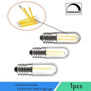 Ampoule variable E12 E14 110V 220V, lumière de réfrigérateur 4W, lampe à Filament COB, lampara pour lustre, remplacement des lampes halogènes 30W