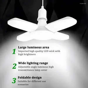 Ampoule ventilateur lame 4 1 feuille lampe AC165-265V 28W pliable lumière Led déformable Lampada maison plafond Garage