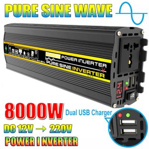 Bulbes HZ3000 Double USB LED Pure onde ondule Intelligent Power Inverter DC 12V à AC 220V 3000/4000/6000/8000W Power Bank Car Convert