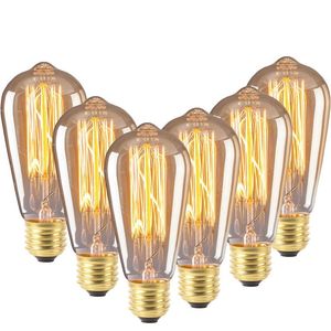 Bombillas Retro Edison Bombilla E27 110V 220V 40W 60W ST64 Filamento Incandescente Ampolla Lámpara Vintage Decoración LED LED