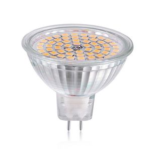 Ampoules Spot Ampoule GU5.3 MR16 SMD2835 60LED 12V Boîtier en verre LED Lampe à économie d'énergie Forme de coupe LightLED