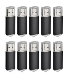 En vrac 10pcs 20pcs 50pcs 100pcs Clés USB rectangulaires 1 Go Flash Pen Drive Thumb Memory Stick Stockage pour PC Ordinateur portable Tablette Noir9663625