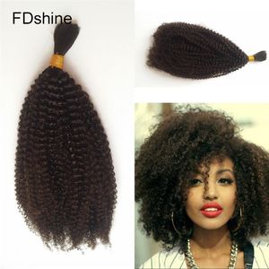 4b 4c Cabello humano a granel para trenzar Extensiones de cabello a granel rizado rizado afro peruano Sin accesorio FDSHINE