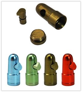Bullet Snuff Bottle Pipe Dispenser Rocket Metal 44mm pour Snorter Mini Pipes à Fumer Narguilé Eau Bongs Sniff Nasal Sniffer Tabac