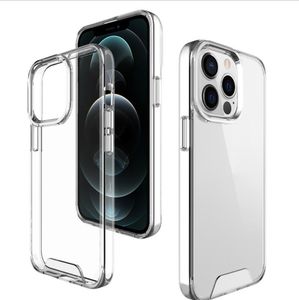 Pare-chocs haute dureté acrylique clair cas de téléphone pour iPhone 11 12 13 Pro Max mini 8 plus xs espace couverture transparente avec boîte de vente au détail