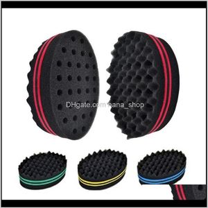 Bun Maker Magic Hair Afro Curly Weave Oval Double Sided Flat Large Wavy Small Hole Dreads Sponge Brush Z57Ps Txomp2367