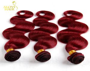 Bourgogne Mongolia Body Wave Virgin Hair Weave Packs 34pcs Grade 8A Vin rouge 99J entièrement pas cher