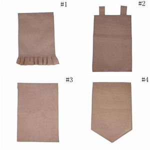 Jute Ruffles DIY Linen Yard Garden Hanging Flag House Decoration Portable Banner 4 Styles