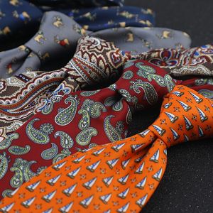 Affaires 9 cm Imprimer Hommes Cravates De Luxe Polyester Soie Cravate À La Main Floral Paisley Fit Hommes De Mariage Partie Travail Cravate
