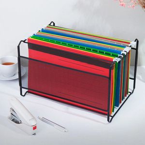 Business Card Files A4 Size Mesh Metal Desktop Hanging File Storage Organizer Holder Folders Tray Box for Magazines Catalogs spapers Journals 231027