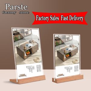 Business Card Files A5 Acrylic LStyle TType Strong Table Signboard Doublesided Tab Le Sign Display Rack A4 A6 Paper Holder Showing 230705