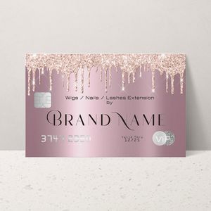 Fichiers de cartes de visite Glitter Golden Own Design Paper Cartes de fidélité pour l'emballage Imprimante personnalisée professionnelle Votre commande Beauty Makeup Girl 230808