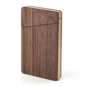 Archivos de tarjetas de visita Estuche de madera personalizado Bolsillo de madera sólida portátil Hombres Mujeres Organizador de soporte de regalo informal 230901