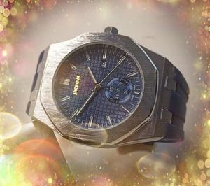 Tendance commerciale montres haut de gamme hommes quartz chronographe horloge noir bleu caoutchouc bracelet en acier inoxydable horloge européenne date automatique chaîne saphir miroir montre-bracelet cadeau