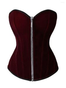 Bustiers Corsets Vente Femmes Bustier Corset Sexy Body Shaping Vintage Zipper Overbust Violet Gothique Corselet À Lacets Sous-Vêtements Serrés Dames