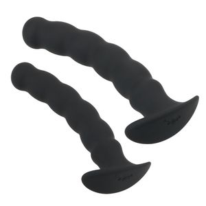 Butt Plug Dildo Prostate Massager Anal Bead S / L Soft Silicone sexy Toys para Mujeres Hombres G-spot