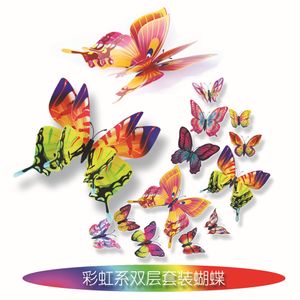 Papillon Stickers Muraux Papillons Créatifs avec Décor À La Maison Chambre D'enfants Décoration Art 12pcs Coloré