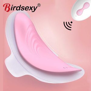 Mariposa Usable Dildo Vibrador para Mujeres Masturbador Control Remoto Inalámbrico Bragas Vibrantes Orgasmo Juguetes Sexuales Pareja 210622