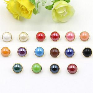 Boutons 10mm métal imitation perle couleur bonbon pour pull manteau chemise veste fait à la main boîte cadeau Scrapbook artisanat bricolage couture accessor251W